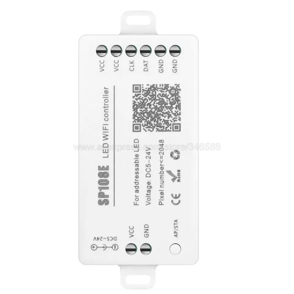 SP108E Wifi Magic Controller WS2812B WS2811 WS2813 Etc LED Strip Module Smart App Wireless Control IOS 10/Android 4.4 DC5-24V