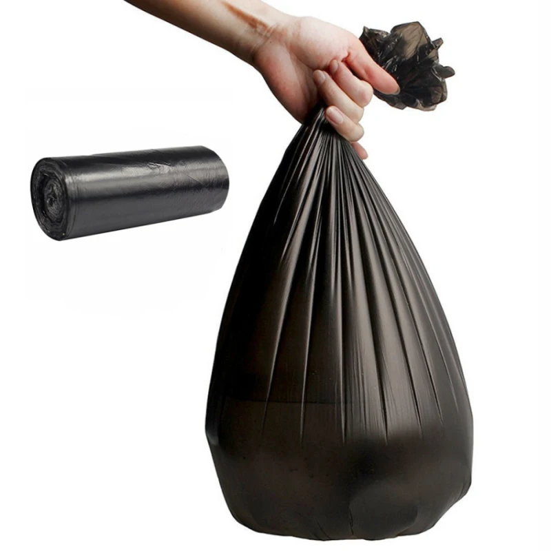 1/2/3/6 Roll(16-18)pcs Black Rubbish Garbage Toilet Clean-up Bags Waste 50x60cm Trash