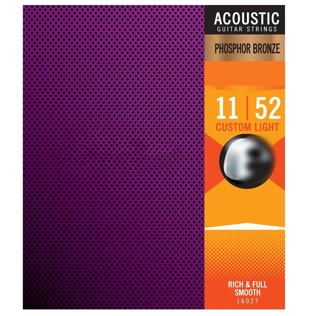 16027 Acoustic Phosphor Bronze Guitar Strings 011 .015 .022 .032 .042 .052 Guitar Accessories Great Sound Smooth Touch