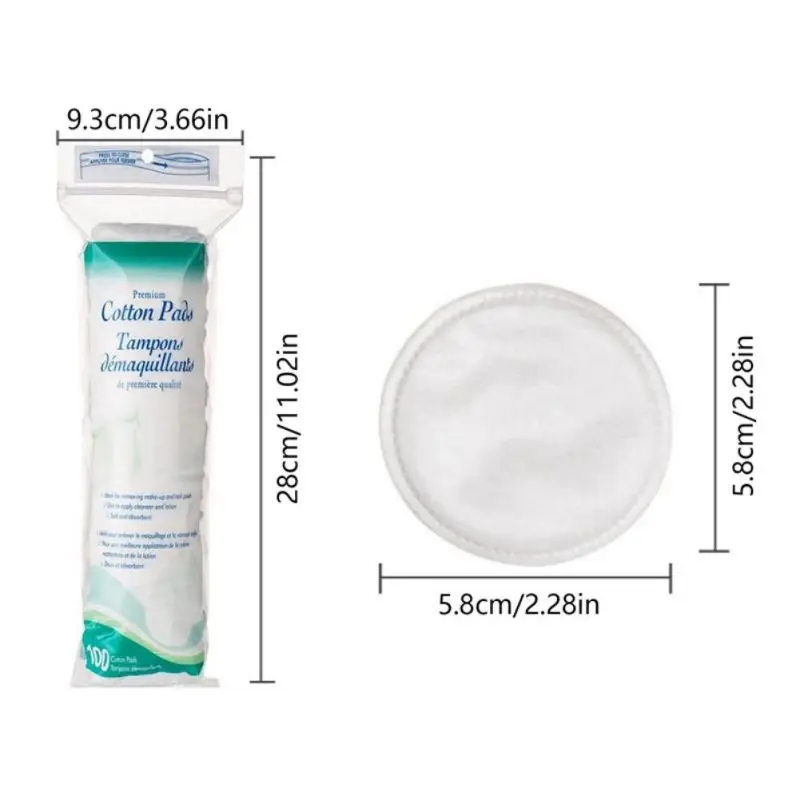 100 rotondi in cotone premium per il viso, tamponi struccanti per la pulizia del viso, rimozione del trucco, ideale per rimuovere il trucco