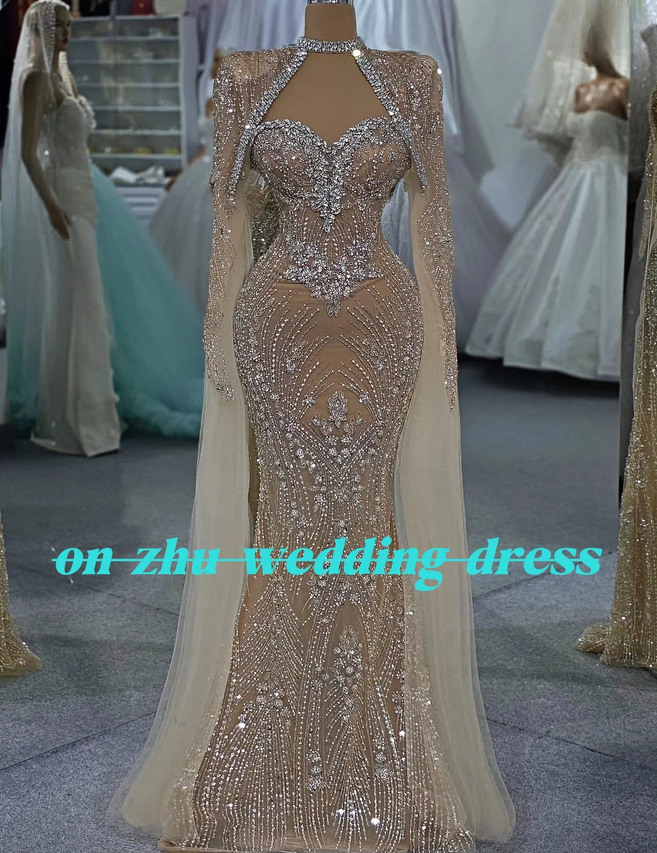 

Customized Sweet collar sleeveless shawl Mermaid bead luxury evening dresses dresses for special occasions Dresses gala