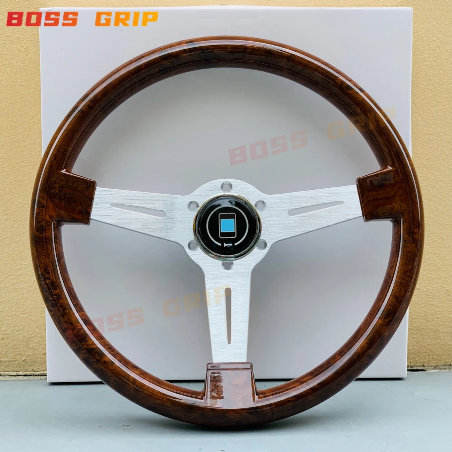 14'' 350mm Nardi Wood Grain Racing Steering Wheel Universal Drifting Sport Steering Wheel