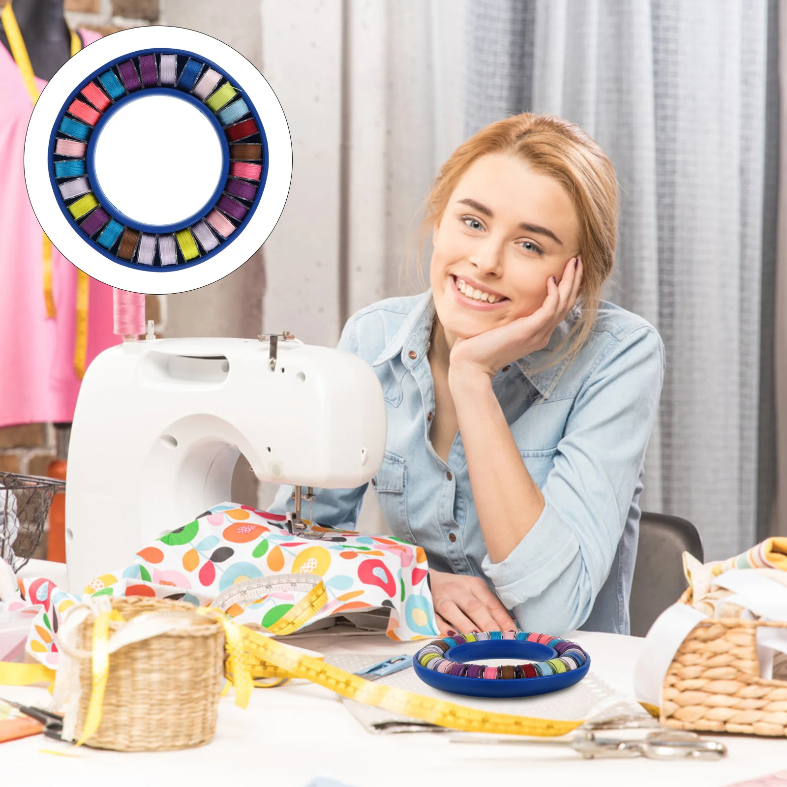 

28Pcs Silicone Bobbin Storage Organizer Flexible Bobbin Holder Portable Sewing Tool Storage Box Prevent Unwinding Thread