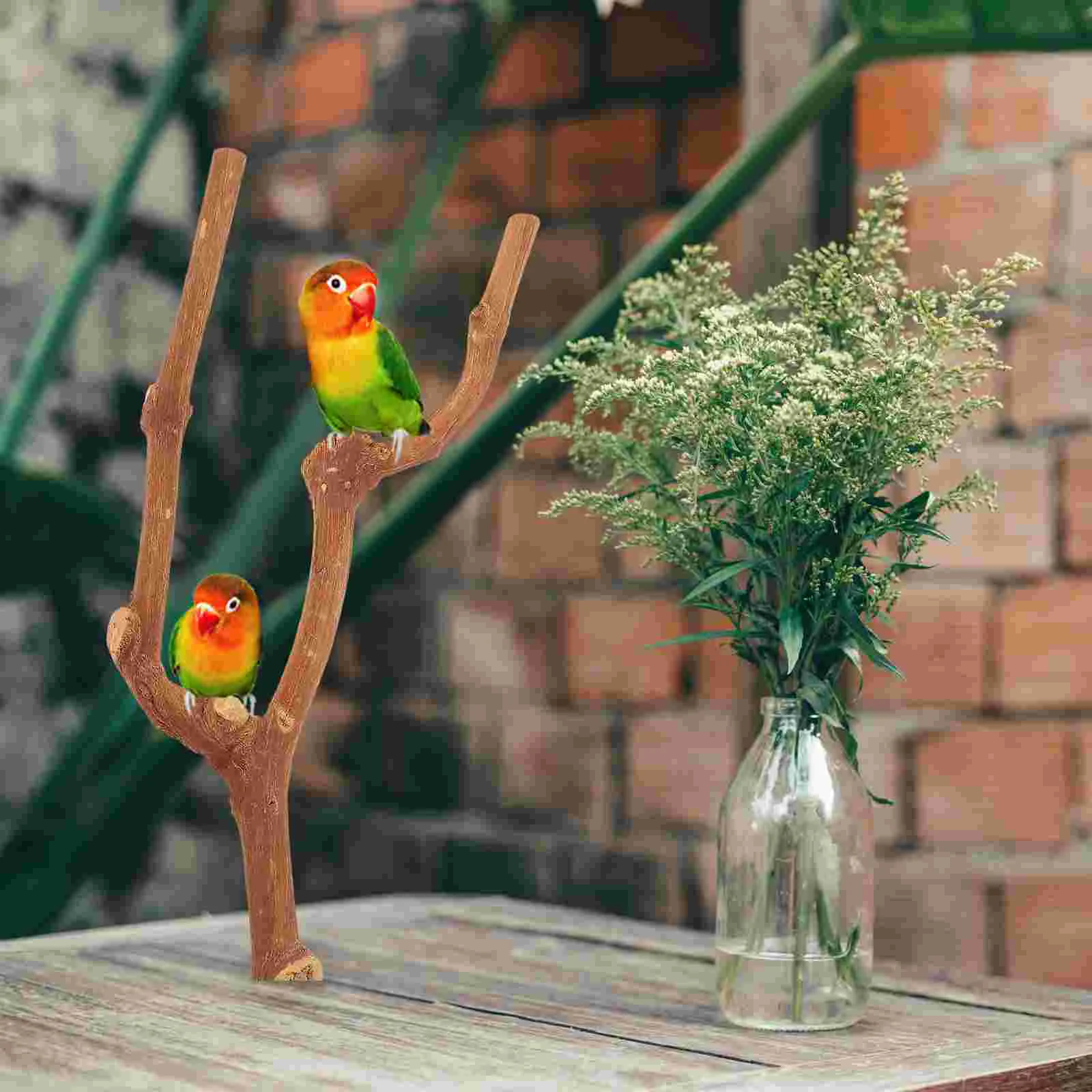 Bird Tree Branch Stick Cage Hamster Nest Screw Mount Toy Parrot Perch Parakeet Accessories Striped Bass