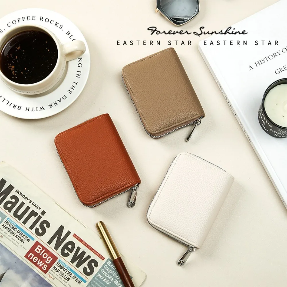 

New PU Leather Credit Card Holder Zipper Mini Wallets Women Coin Purse Portable Business Card Case Women Gift