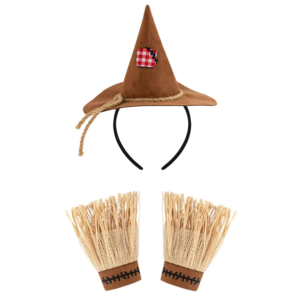 Halloween Nuovo arrivo COSPLAY Spaventapasseri Set da tre pezzi Guanti per capelli Accessori per costumi Vestito da personaggio