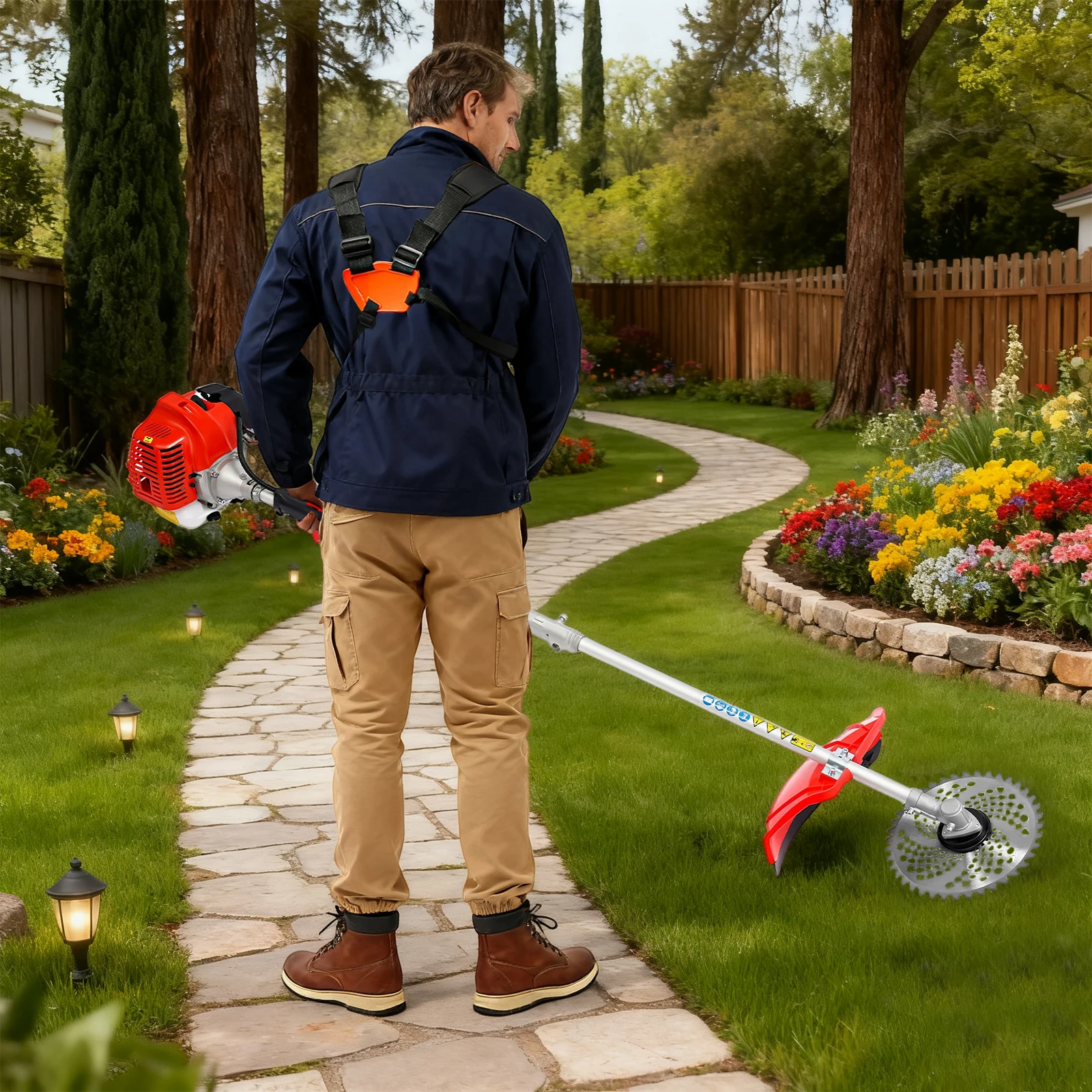 

Газовый пожиратель сорняков 4-в-1, 2-тактный измельчитель сорняков 6500 об/мин с удлинителем и пилой для ветвей, для обрезки деревьев, газона и сада