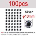 100 piezas de plata de 10 mm