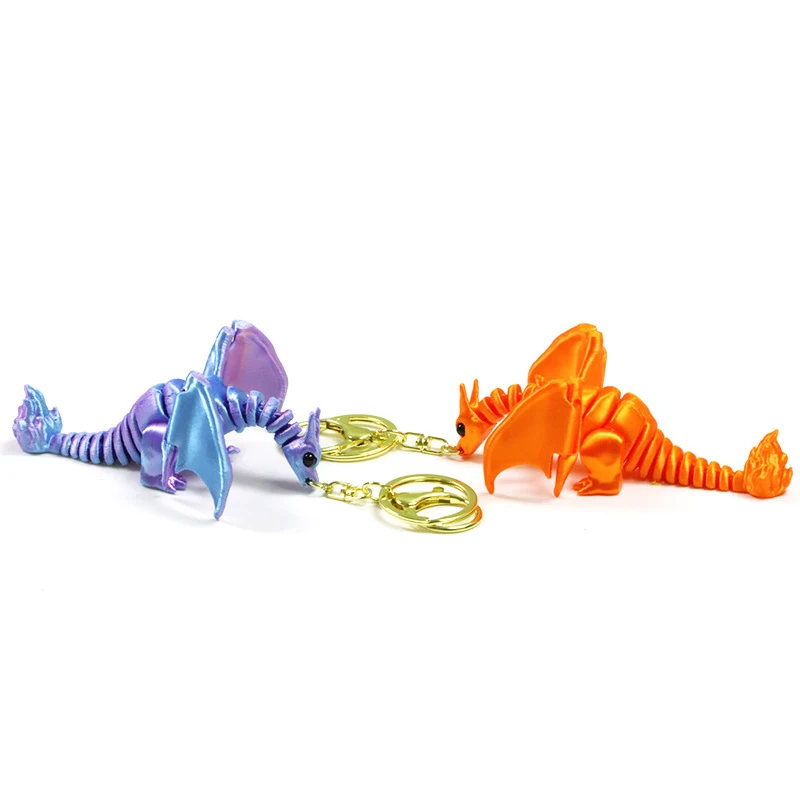 漫画アニメ火を吐くドラゴンおもちゃの置物3Dプリントおもちゃシミュレーション動物ドラゴンおもちゃ関節可動男の子ギフトキーホルダー