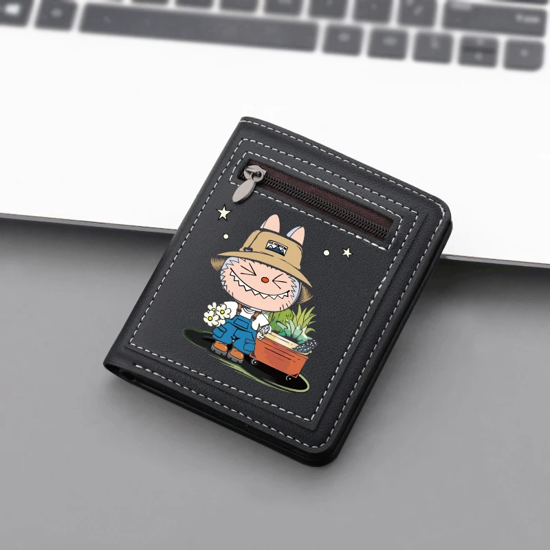 Pop Mart Labubu Cute Wallet for Men Women Anime Fashion Money Bag Female Simple High Quality Credit Card Holder Kids Coin Purse