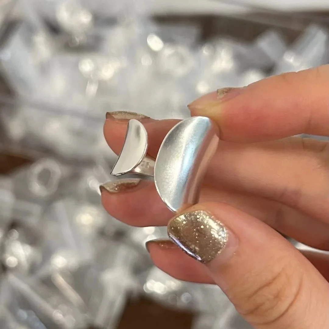 Sam Panda Ringe aus 925er-Sterlingsilber für Damen und Herren, edler Schmuck, verstellbarer Ring in offener Flügelform, für Party, Geburtstag, Geschenk