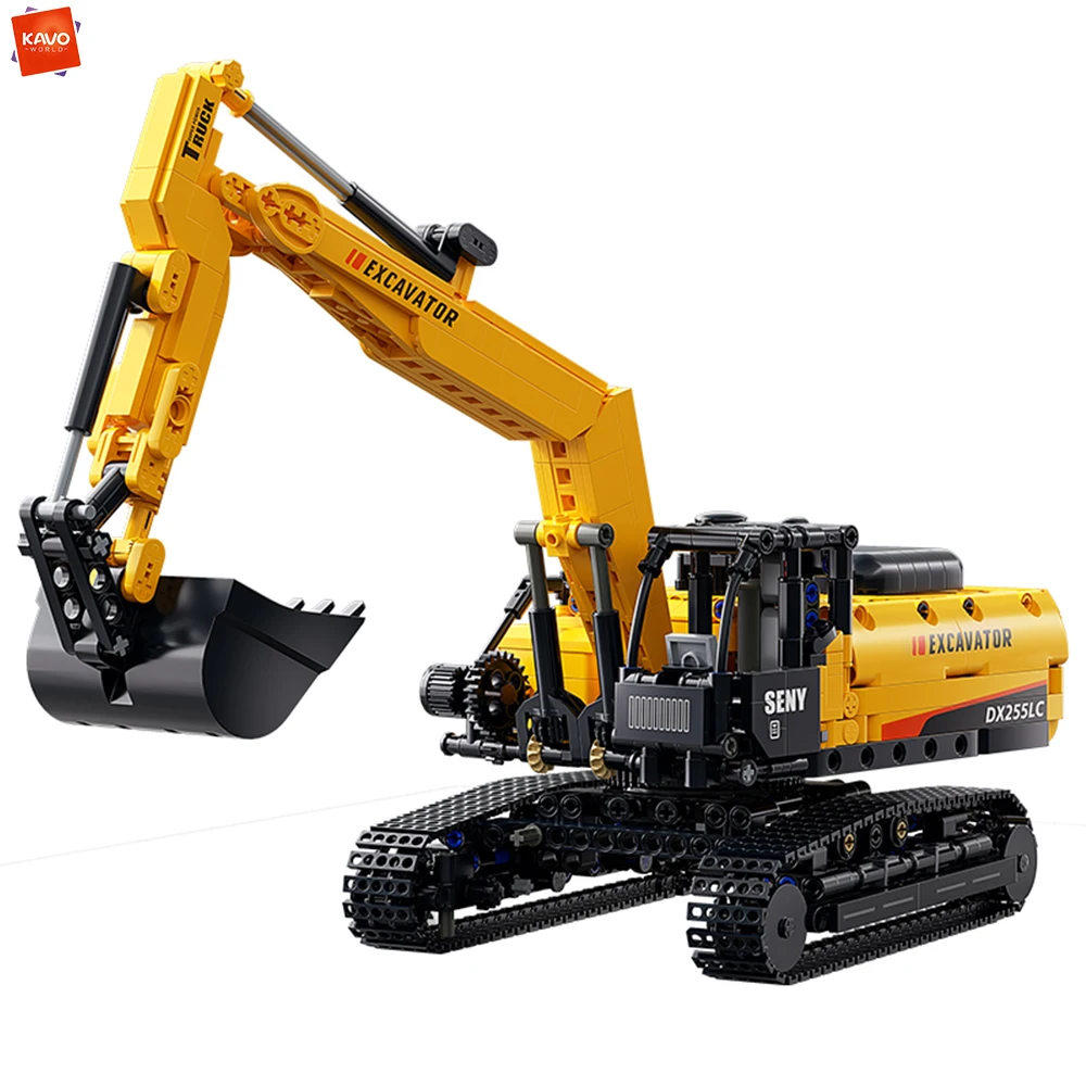 KAVOWORLD 915-delige beweegbare graafmachine bouwstenen DIY montage techniek bouwvoertuig bouwstenenset voor volwassen verzamelaars