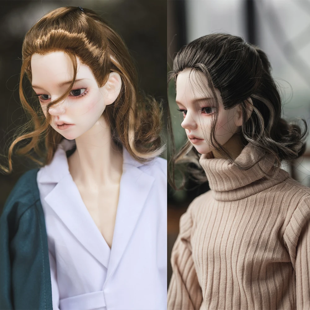 

D09-P745 children handmade toy 1/3 1/4 uncle doll BJD/SD doll's wig Soft silk hand hook hair dyed Hair binding 1pcs