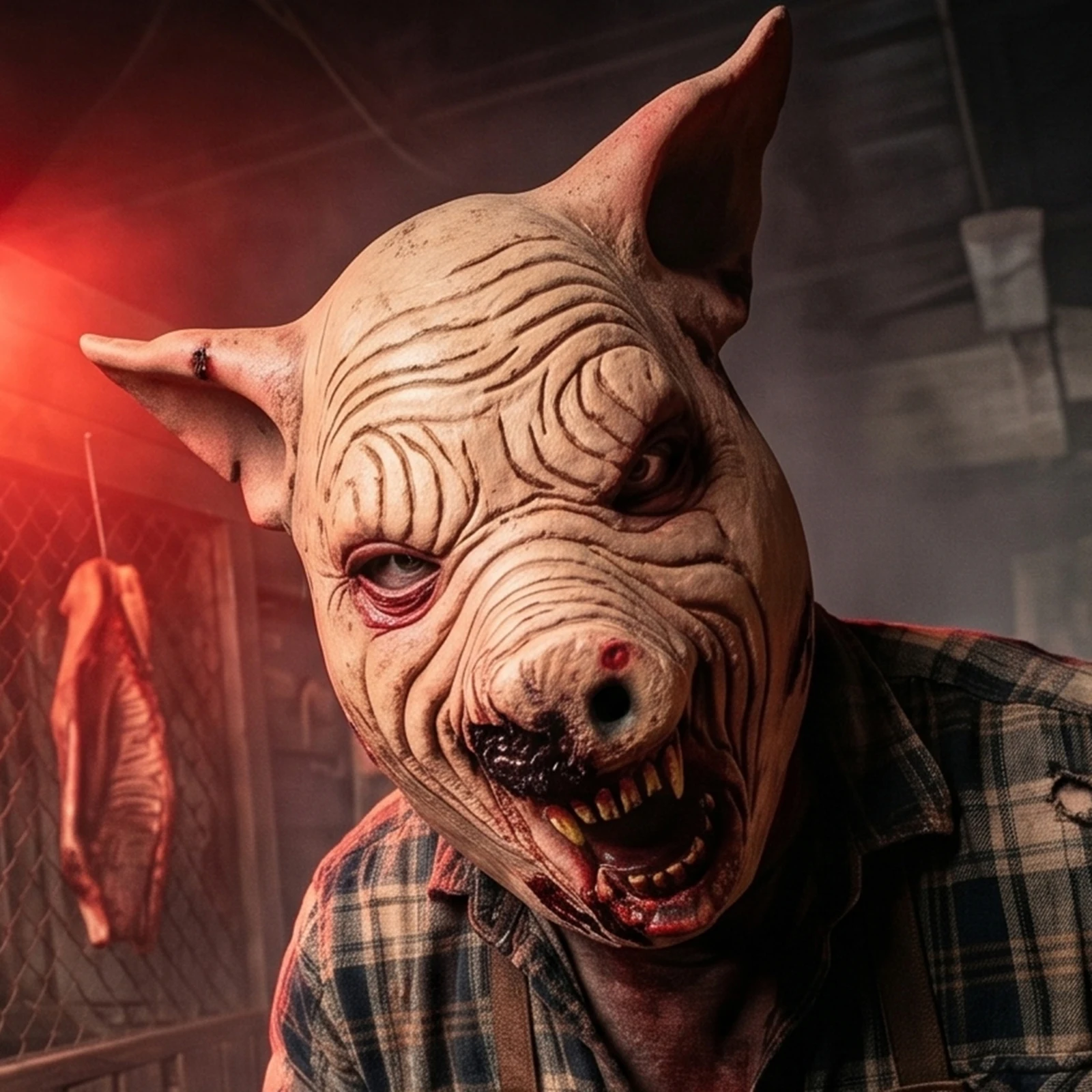 King Pig Man Latex Full Head Mask, Halloween Creative Headgear, Elastic Breathable Comfortable Latex Material, Cosplay Carnival