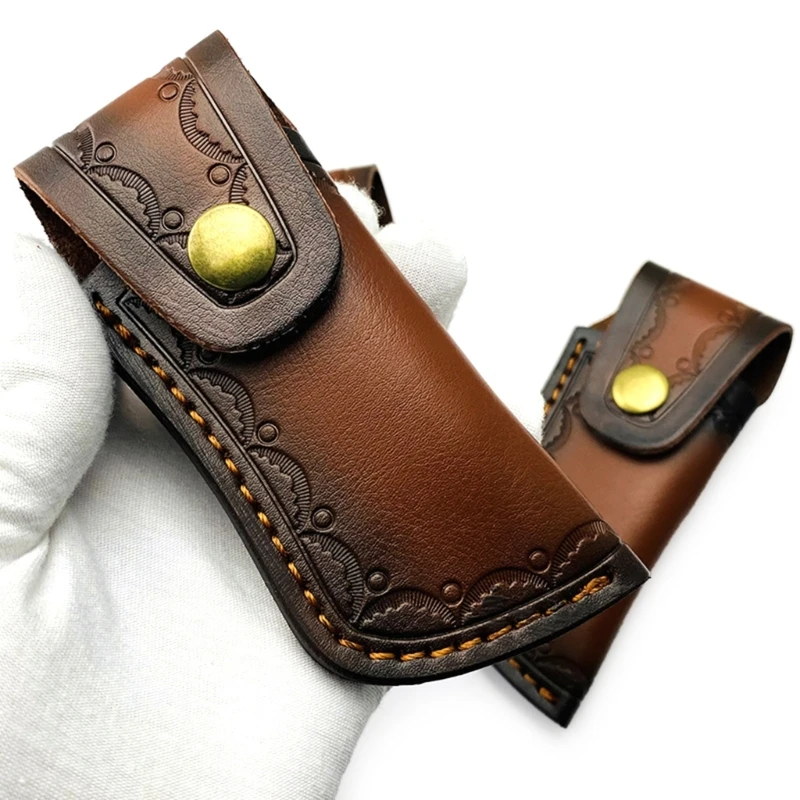 Leathers Sheath Knife Case Pocket Holsters Folding Knife Pouches Gift for Men