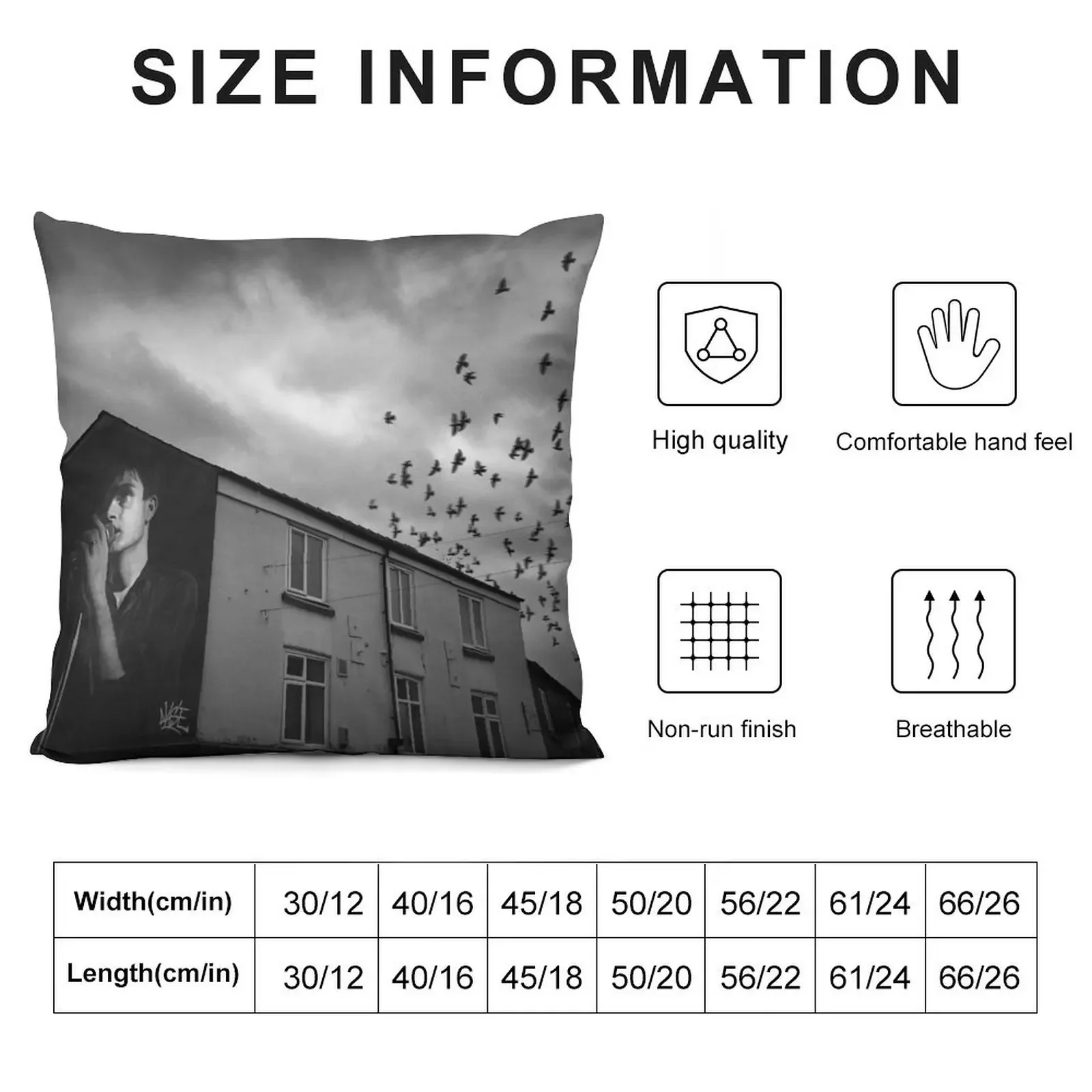 Ian Curtis mural photo Mill St Macclesfield UK Throw Pillow luxury sofa pillows Ornamental Pillow pillow