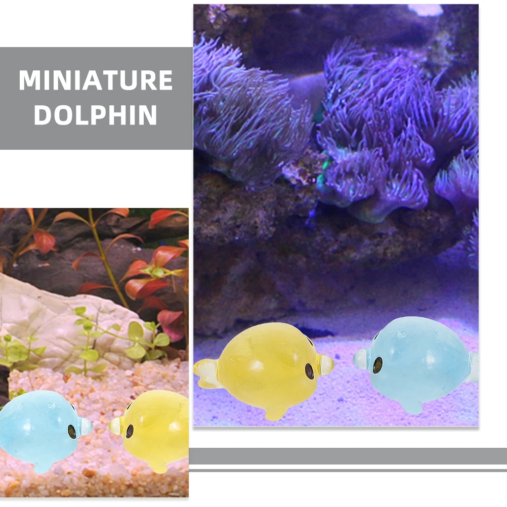 

40Pcs Micro Landscape Dolphin Resin Handicraft Fine Workmanship Office Decor Cartoon Dolphin Micro Figures Fish Tank Decor