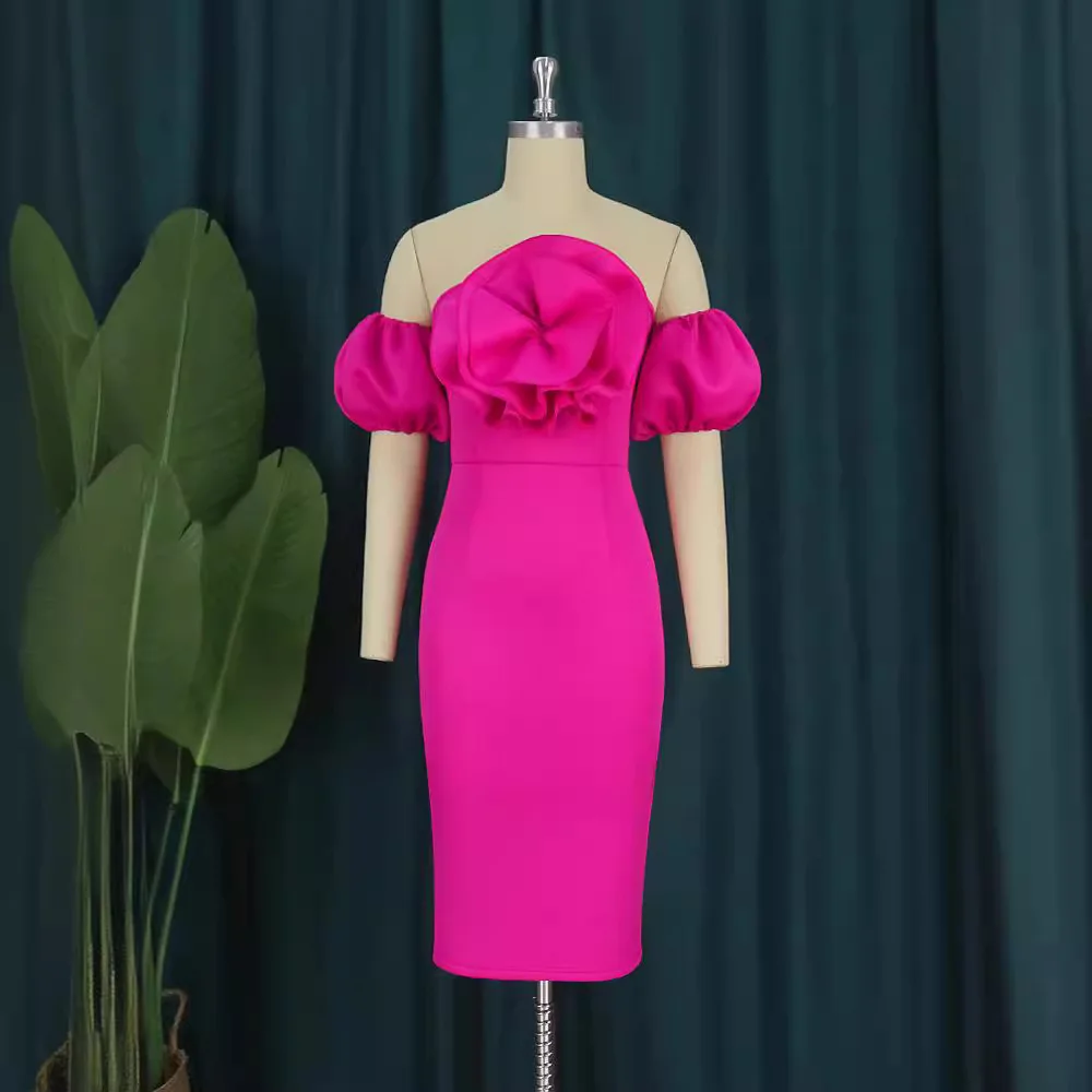 Sukienki damskie seksowne obcisłe na imprezę z odkrytymi ramionami, falbankami, kwiatami, na specjalne okazje, eleganckie, podkreślające biodra, sukienki afrykańskie Vestidos
