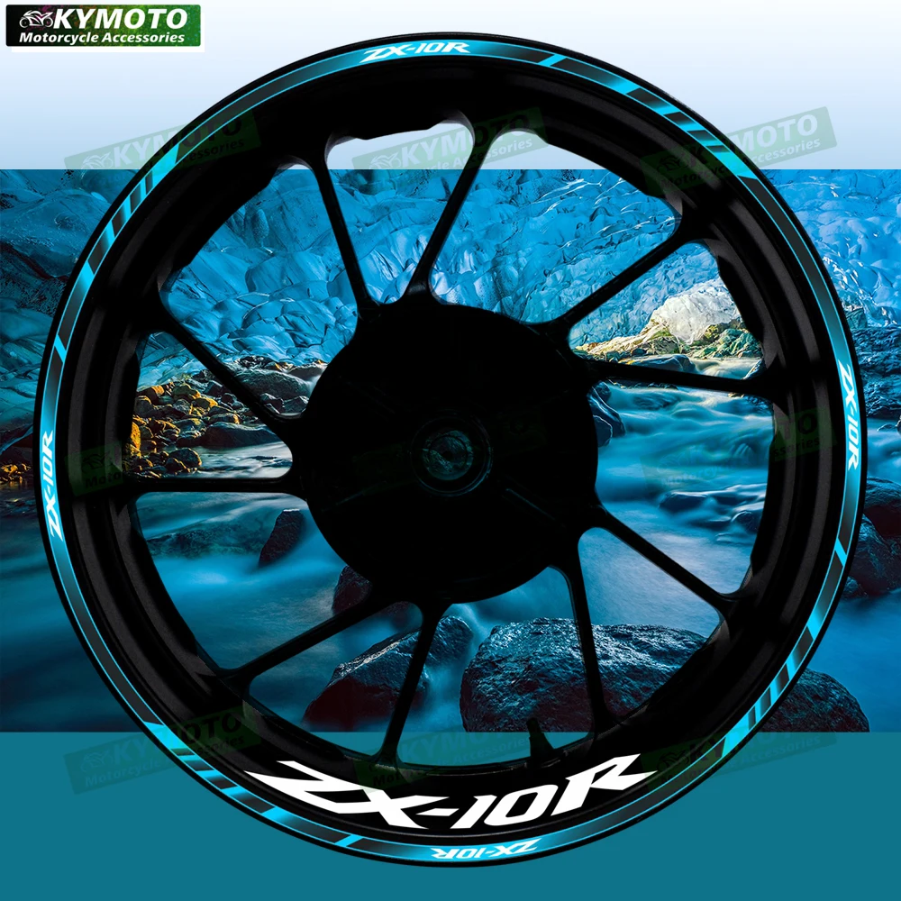 

Аксессуары для мотоциклов ZX-10R ZX10R, 17-дюймовые наклейки на передние и задние колеса, обтекатель, ступица, светоотражающий обод, полоса, наклейка, украшение