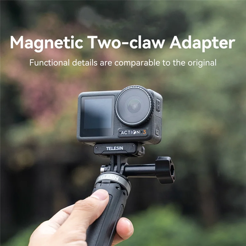 TELESIN Magnetic Two Claw Adapter Action Camera Accessories for DJI OSMO Action 3 Adapter