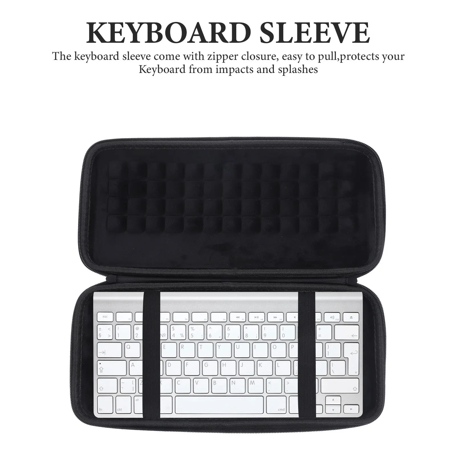 

Pu Sleeve Wireless Mechanical Carrying Case Zipper Protection Travel Storage Compatible With Pop Keys Keyboard Sleeve