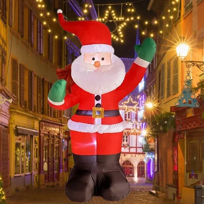 Santa Claus Inflatable Toys with LED Light, Christmas Decoration, Holiday Gift, Indoor and Outdoor Decor, 1.8m