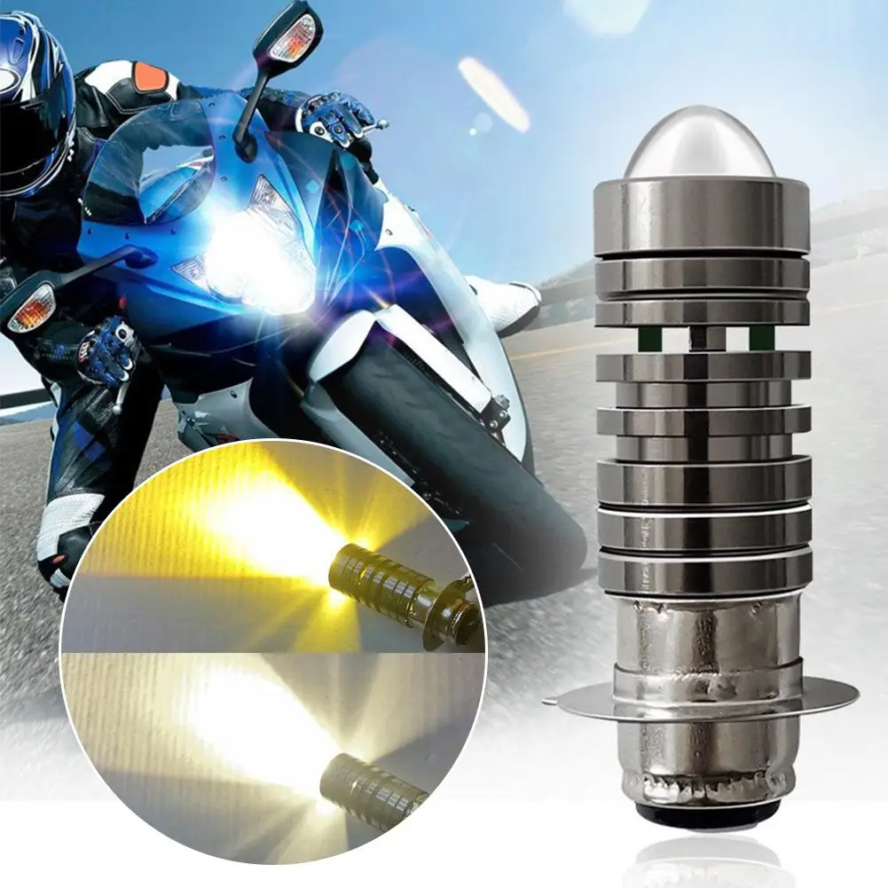 Accessories 12v Led Motorcycle Light Dual Color Spotlight H4 Lamp P15d Headlight Auxiliary Bulbs 3000k/6000k P0d7