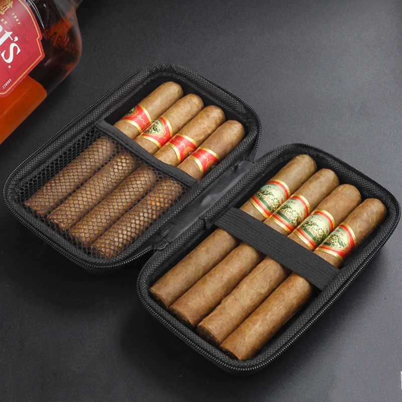 Estuche para puros EVA, caja para guardar 8 Uds., estuche para puros, contenedor para viajes al aire libre, cortador de cigarros para fumar, caja de almacenamiento de herramientas más ligera