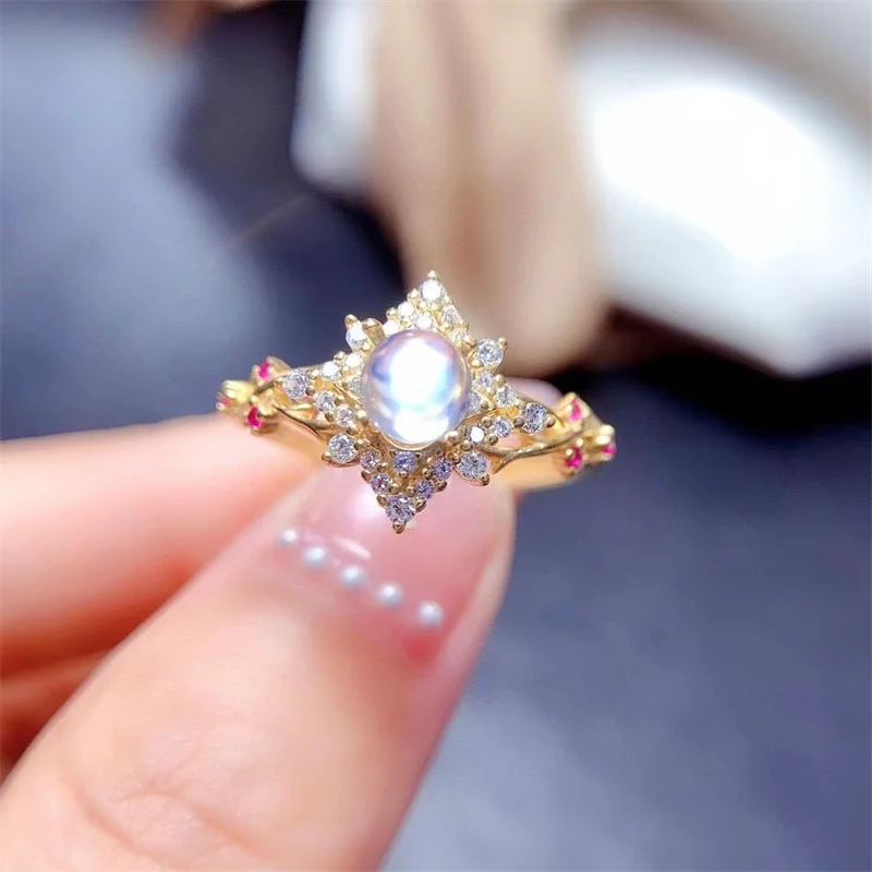 

Кольцо из натурального лунного камня, стерлинговое серебро 925 пробы, обручальное кольцо для женщин, модные ювелирные изделия из натурального драгоценного камня, подарок с сертификатом