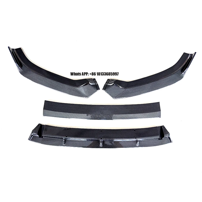 

Ярко-черный карбоновый сплиттер-спойлер переднего бампера для Audi A3 2017-2019+