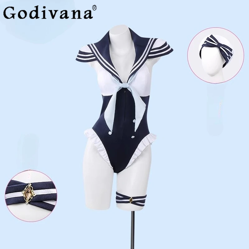 

College Style Doll Cos Suit for Women Navy Style Cosplay Costume Swimsuit Female Two Dimensional Animation Full Set