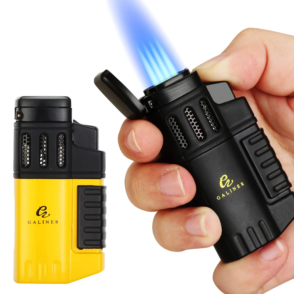 Lighter Puro Butane Jet Torch Lighter Gas Cigar Punch Pocket Cigar Lighters Outdoor Metal Cigar Smoker Accessories