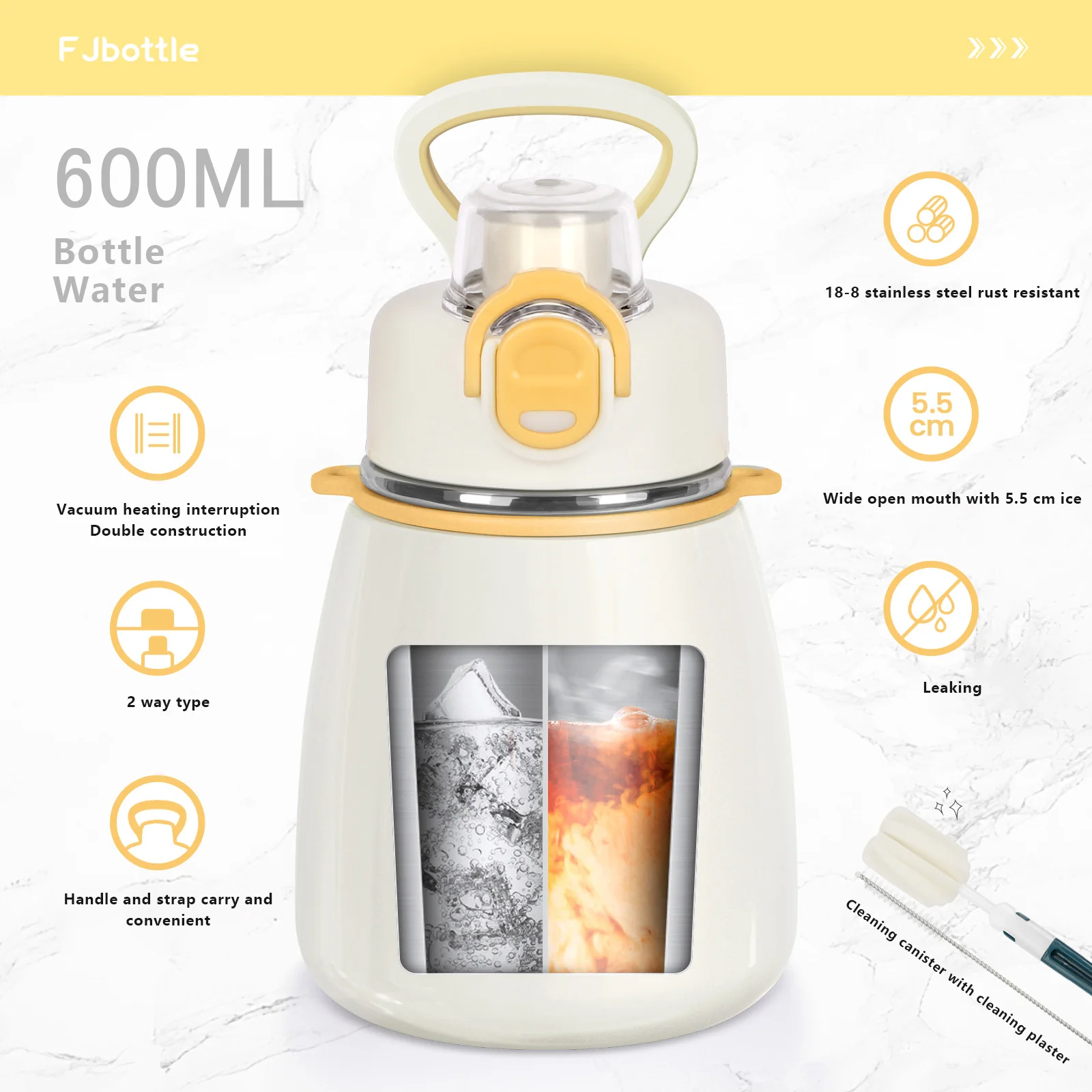 FEIJIAN Thermos Cup Stainless Steel Vacuum Flask Outdoor Portable Keep Cold And Warm Thermal Bottles Kid\'s water bottle