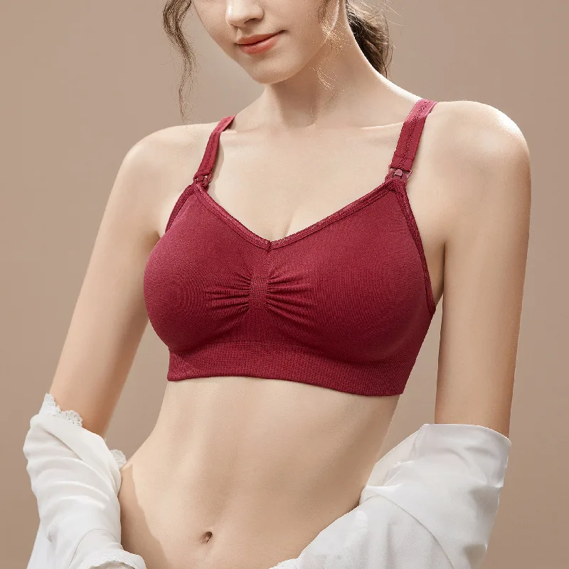 

Larger No Steel Ring Breastfeeding Bra Front Buckle Pregnant Women Seamless Large Size Breastfeeding Breastfeeding Underwear