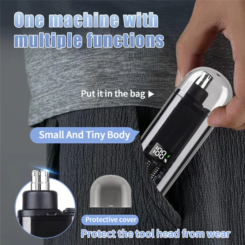 ماكينة تشذيب شعر الأنف والأذن من ABIT، ماكينة تشذيب شعر الأنف الصغيرة القابلة لإعادة الشحن لتنظيف الأنف #2