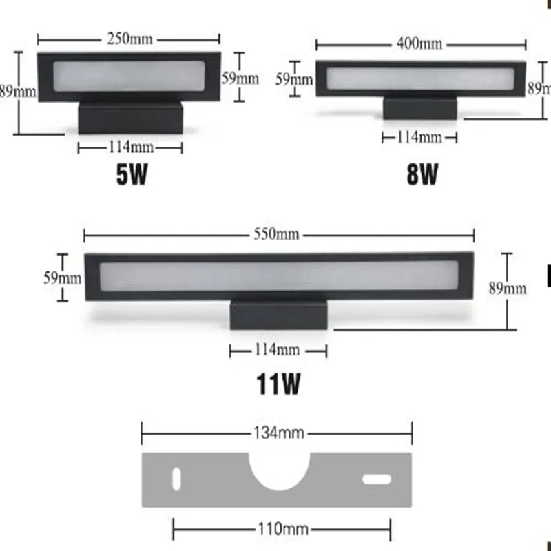 Imagem -04 - Lâmpadas de Parede Acrílicas Modernas Impermeáveis Led Mirror Light Iluminação do Banheiro 5w 8w 11w Ac85 265v