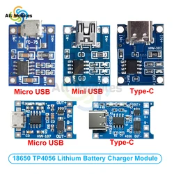 5Pcs 10Pcs Type-c Micro USB 5V 1A 18650 TP4056 TC4056A Lithium Battery Charger Module Charging Board With Protection Functions