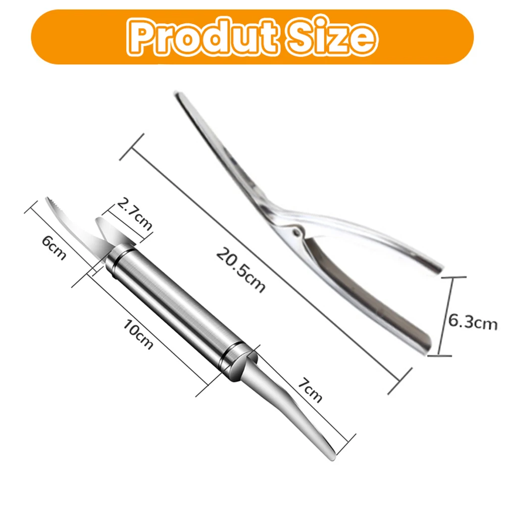 Multifunctional Fast Shrimp Peeler Stainless Steel 6 In 1 Fish Knife Shrimp Line Cutting /Scraping /Digging Knife Kitchen Tools