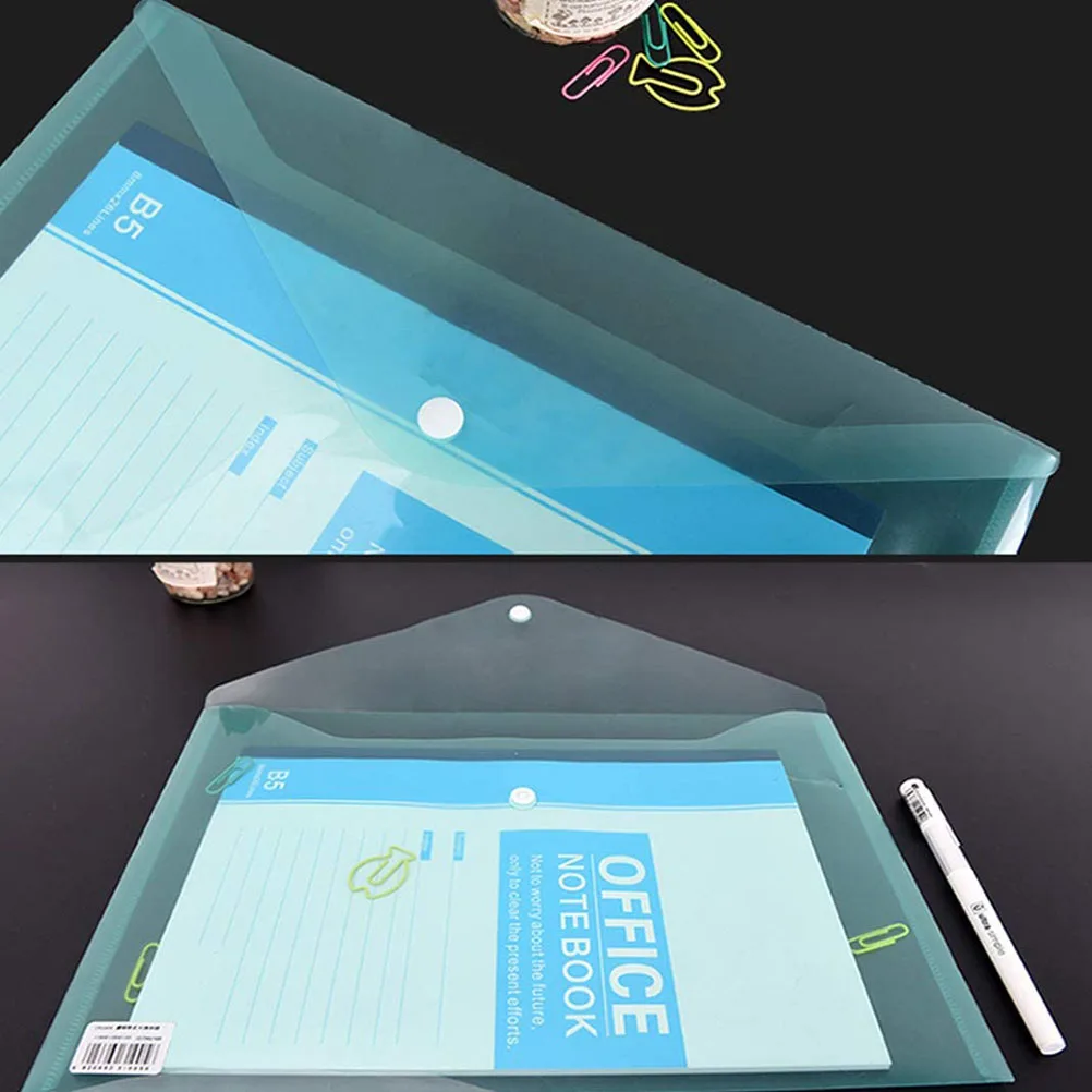 12Pcs Transparent Document Bag A4 File Folder Set Multi Functional Plastic Pouch for Document Organization Waterproof