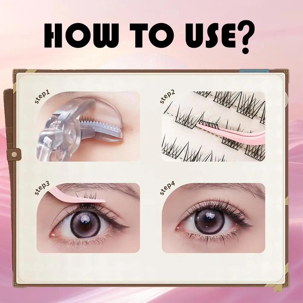 10 صفوف رموش ذاتية اللصق لينة مجموعات ذاتية الصنع الرموش خالية من الغراء جلدة رمش الرموش ماكياج الطبيعية كاذبة مانغا D B0W6