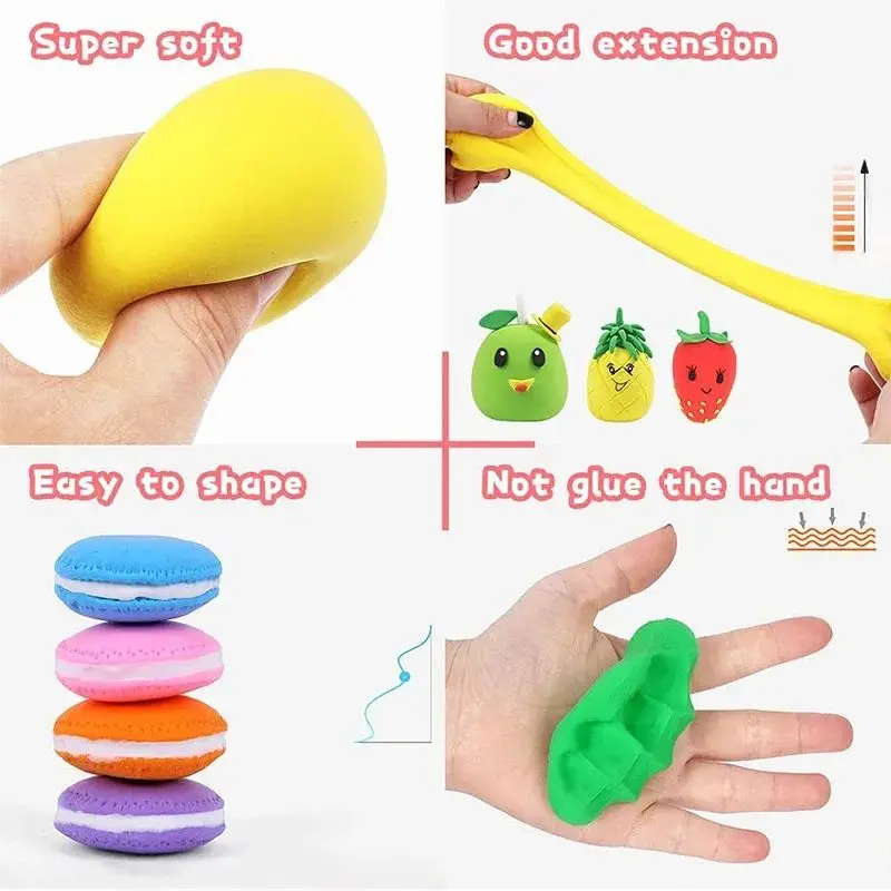 36 Color Super Light Clay Slime DIY Toys for Kids Gifts Air Dry Polymer Modelling Clay with 3 Tools Soft Creative Educational