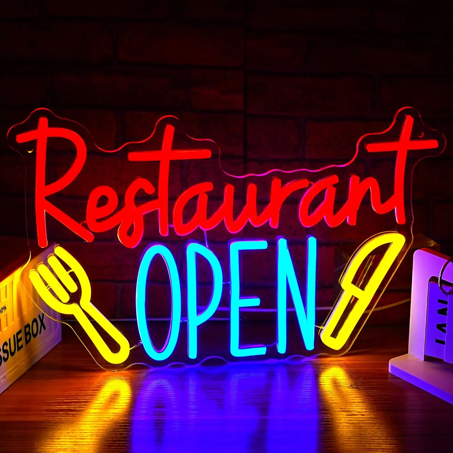 

Ресторан Открытая Неоновая Вывеска Ночной Свет USB Светодиодный Свет для Бар Магазина Бизнес Закусочный Магазин Фаст-фуд Украшение personnalisé Подарок