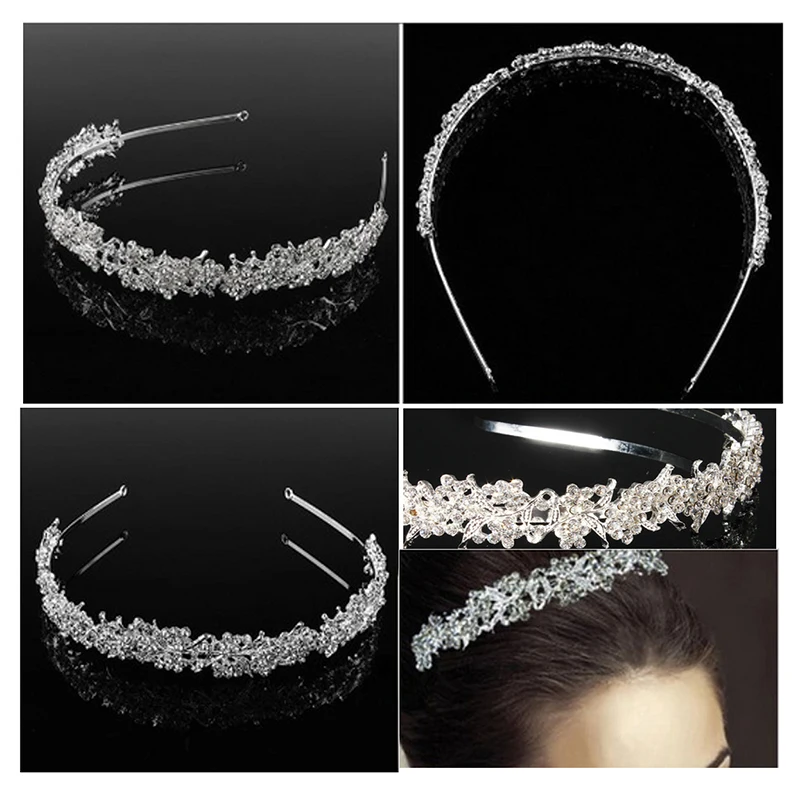 Bridal Wedding Rhinestone Crystal Tiara Crown Hair Band Headband Prom Pageant
