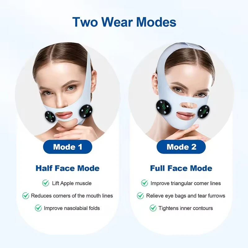 EMS Facial Lifting Device - Dubbele kinverkleiner en V-lijn Shaper voor gezichtsversteviging Schoonheid Massager V Line Lift Belt Huidverzorgingstool