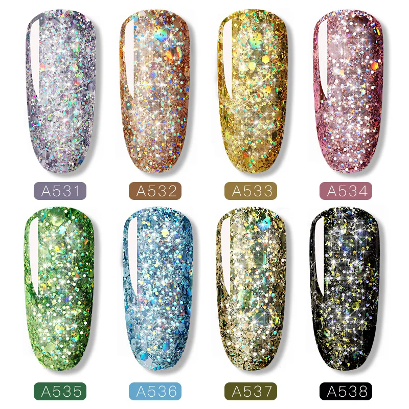 ROSALIND 5ML Shiny Diamond Glitter Nail Gel Polish Hybrid Vernissen Voor Manicure 5ml Nail Art Design UV Nail Gel Vernissen