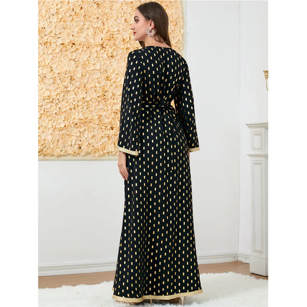 Eid Mubarak Djellaba Abaya Dubai Turkey Kaftan Women Muslim Maxi Dress Moroccan Caftan Islamic Jalabiya Arabic Robe Evening Gown