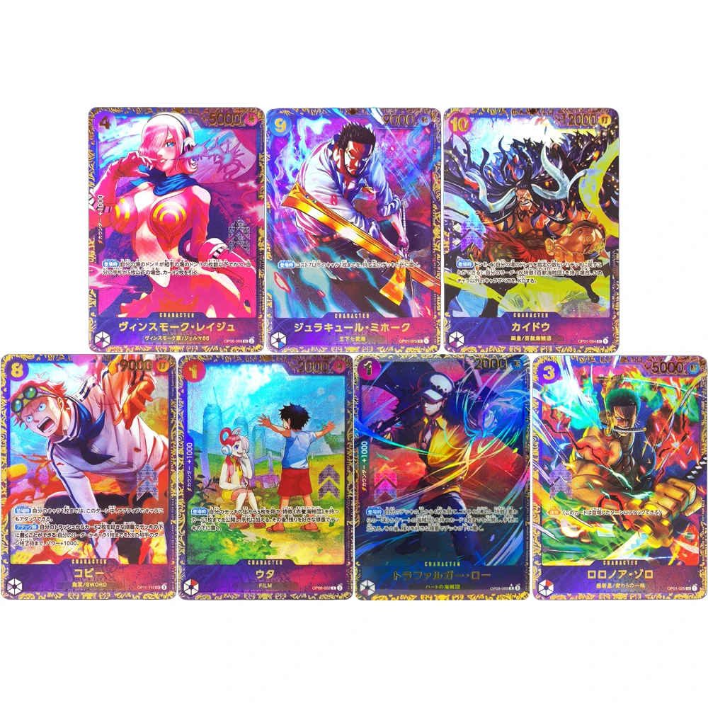 Tarjetas Coleccionables de ONE PIECE TCG OPCG, Kaidou, Coby, Uta, Roronoa Zoro, Trafalgar D. Water Law, JPN, Tarjetas de Juego Hechas a Mano de Alta Calidad