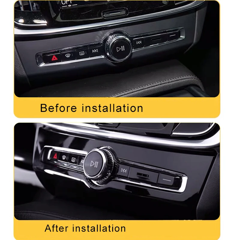 For Volvo XC60 S90 V90 audio adjustment panel decorative frame knob central control air conditioning interior glitter