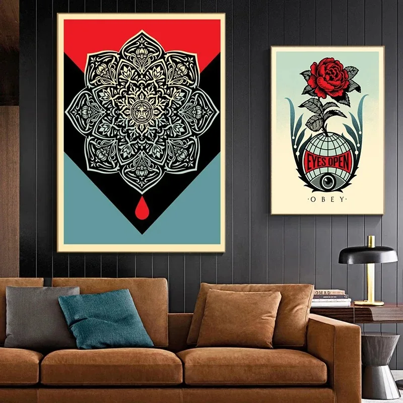 Abstract Shepard Fairey Art Street Poster Canvas Painting Vintage Prints Living Room Interior Home Decoration Wall Picture