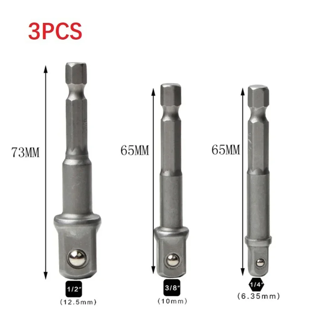 Drill Socket Adapter 1 4   Hex Shank Extension For Driver 1 2   3 8   1 2   Square Head Drill Bit Adapter Set Hand Tools